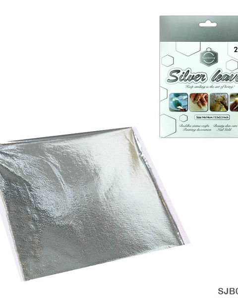 Keep Smiling Silver Foil Leaves 25Pcs
