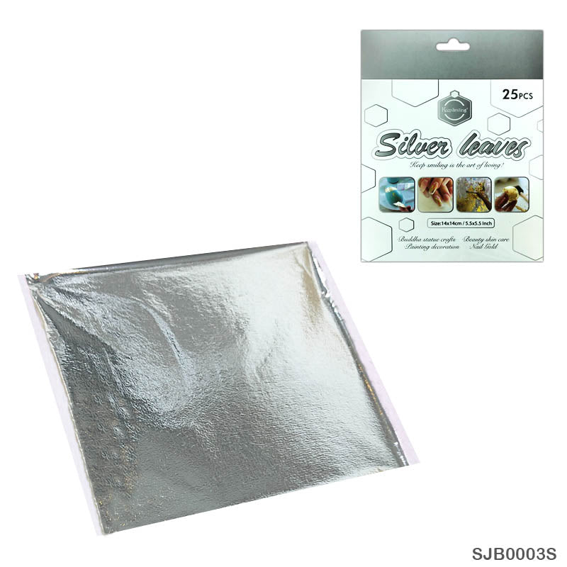 Mont Marte Silver Foil Leaves 25pc