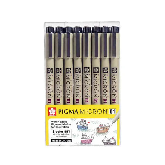 Sakura Pigma Micron pen 01 Colour Set Of 8