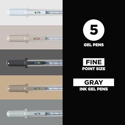 Sakura Gelly Roll Greyish Set of 5