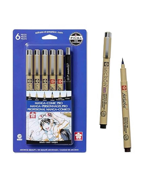 Sakura Pigma Micron Manga Set of 6