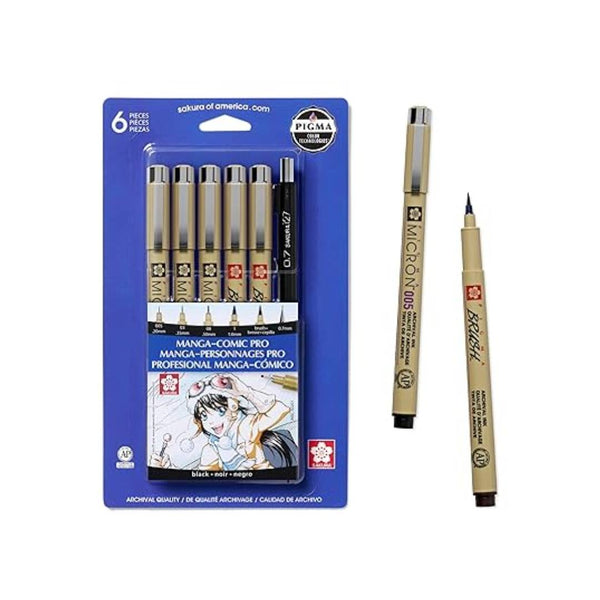 Sakura Pigma Micron Manga Set of 6