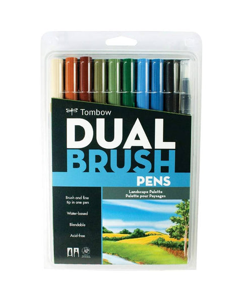 Tombow ABT Brush Pen Set Landscape Dual Tip set of 10