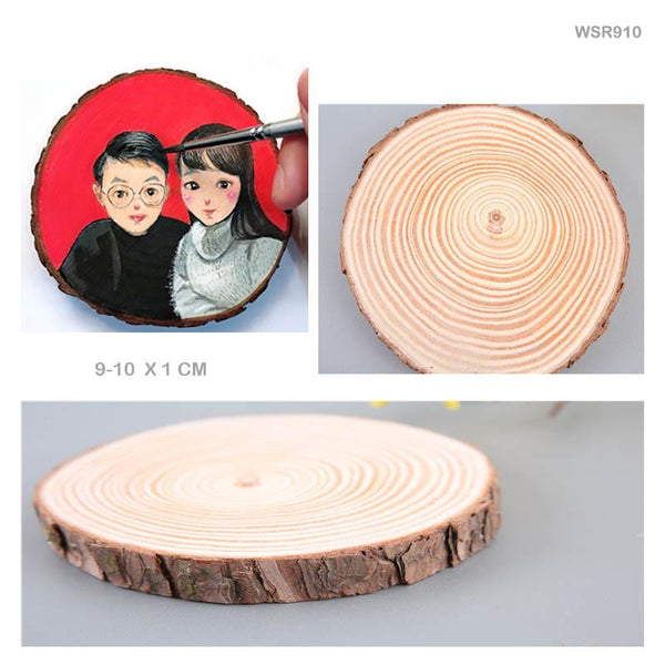 Wooden Slice Round 9-10X1cm