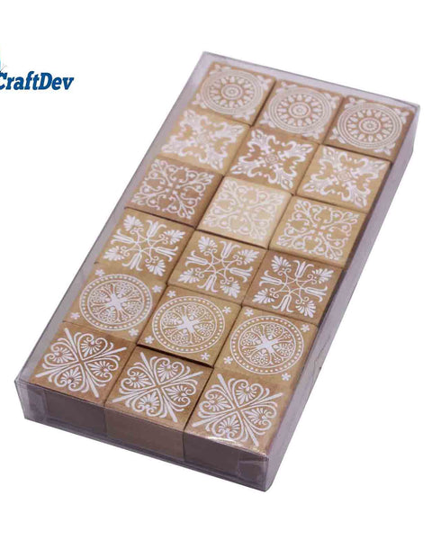 Wooden Stamp Square 6 pcs WSS