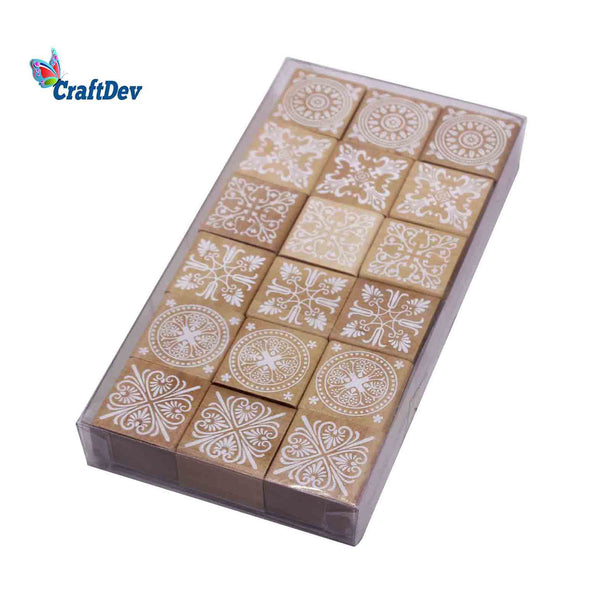 Wooden Stamp Square 6 pcs WSS