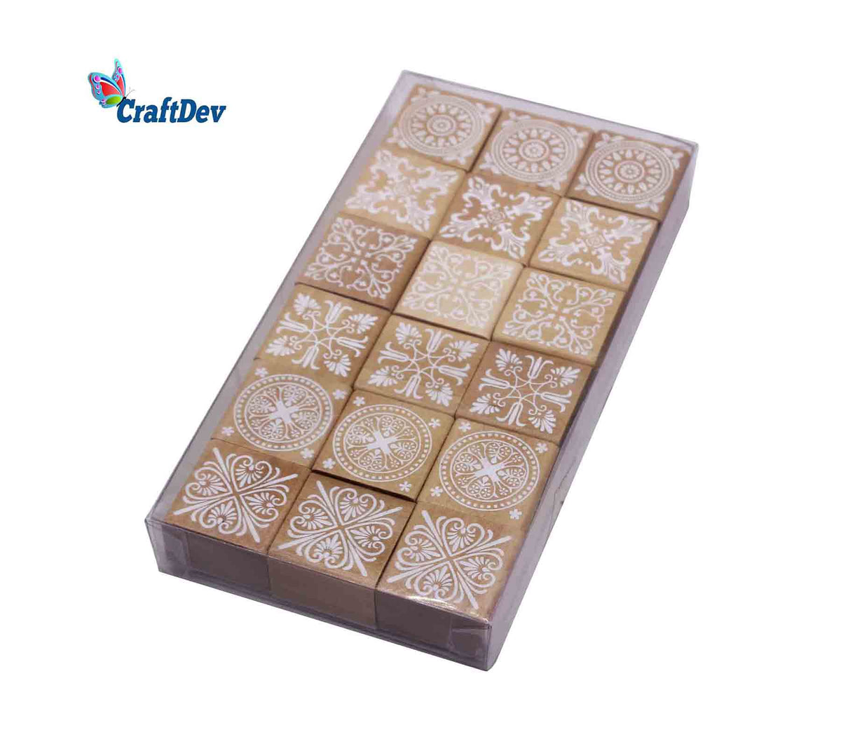 Wooden Stamp Square 6 pcs WSS
