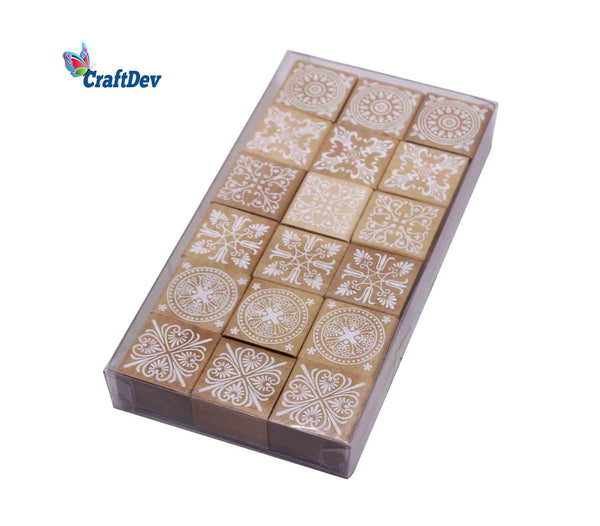Wooden Stamp Square 6 pcs WSS