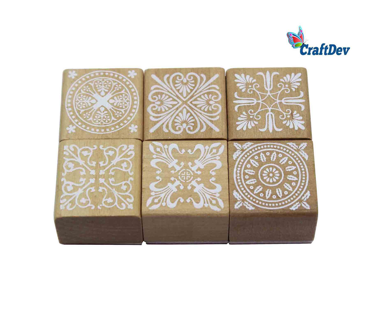 Wooden Stamp Square 6 pcs WSS