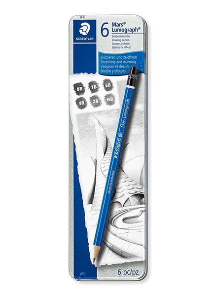 Staedtler Lumograph Blue Pencil set of 6