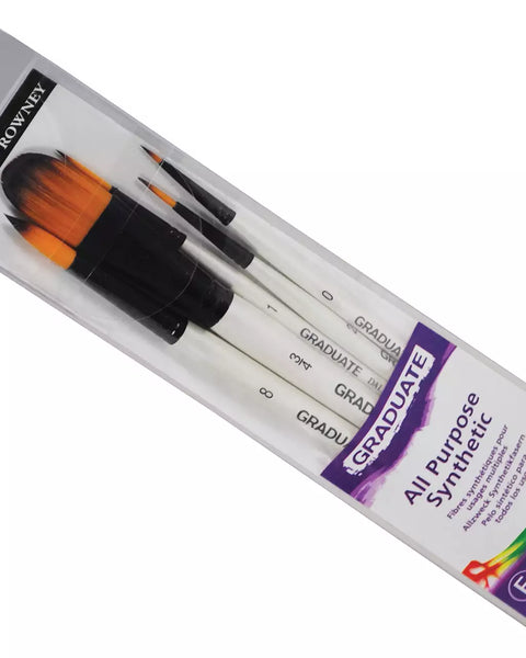 Daler Rowney Mixed Brush Sets of 5 Suitable for Oil, Acrylic, Watercolour, Goauche, Poster Colours