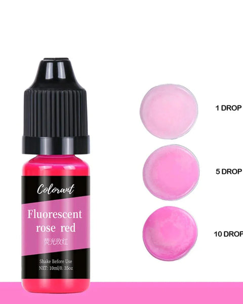 Colourant Flourescent Rose Red 10ml for Resin Art