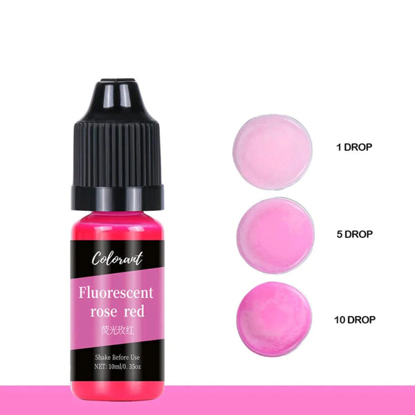Colourant Flourescent Rose Red 10ml for Resin Art