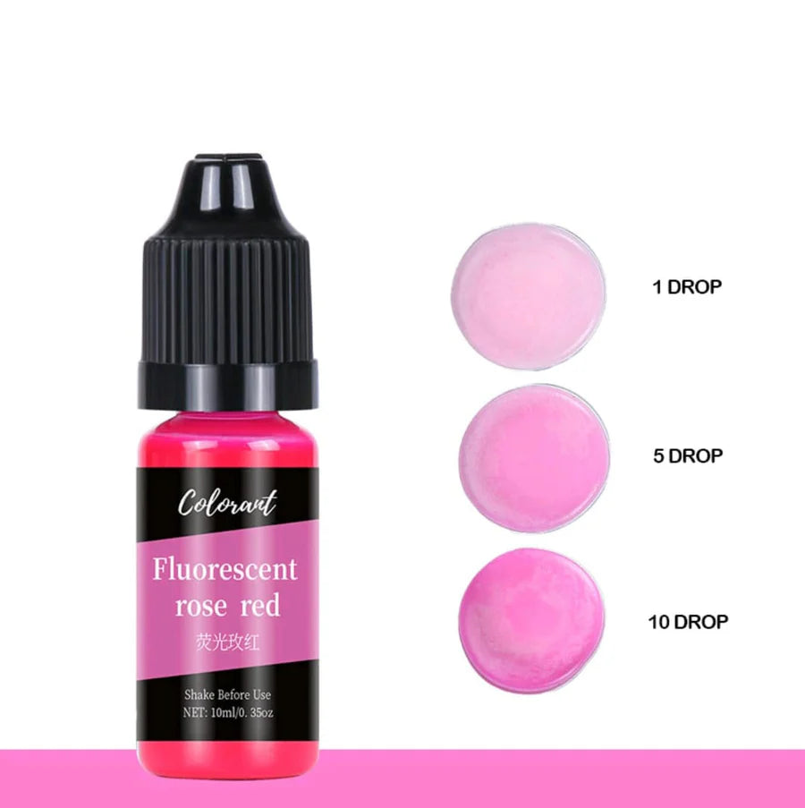 Colourant Flourescent Rose Red 10ml for Resin Art